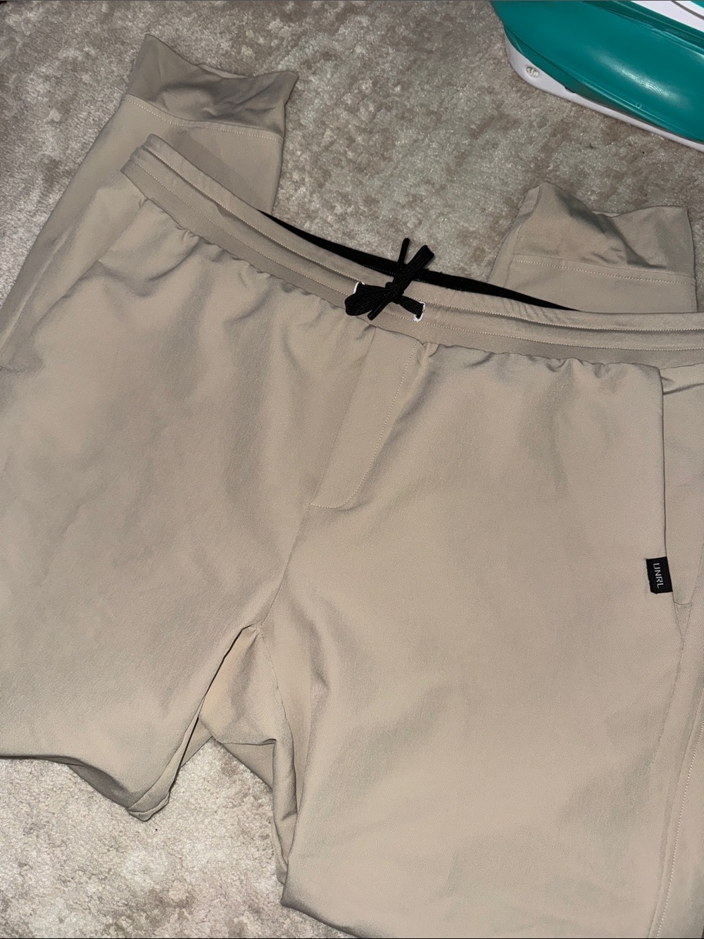 Men's Beige Athletic Drawstring Pants - Luxe Active Fit